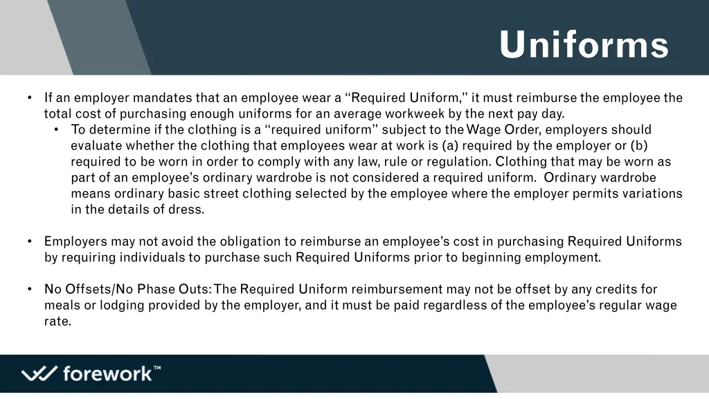 uniforms