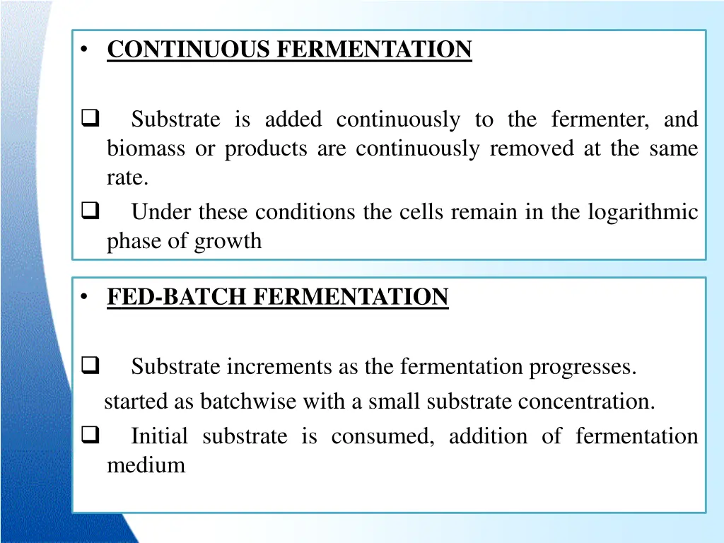 continuous fermentation