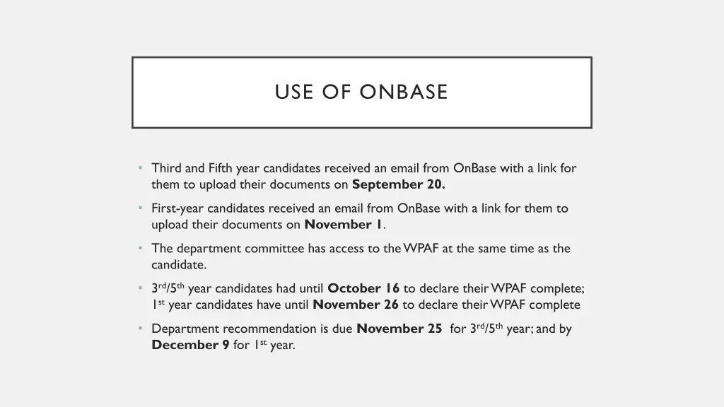 use of onbase