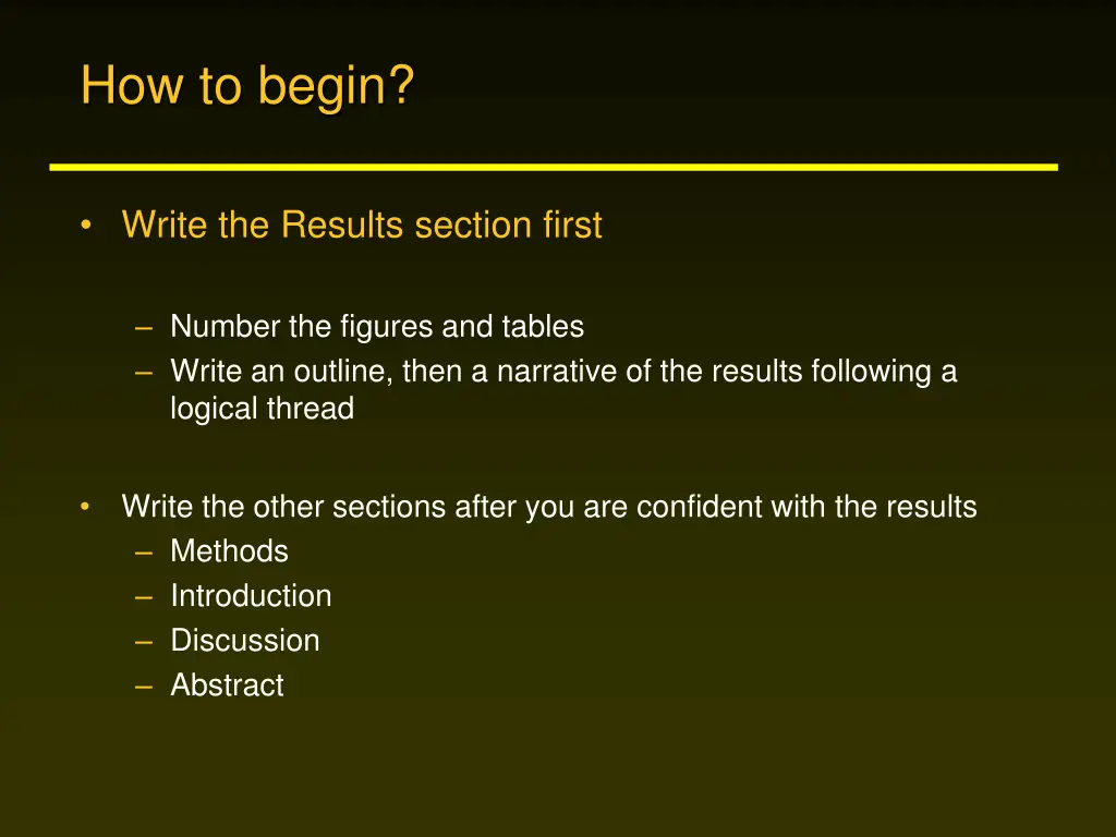 how to begin