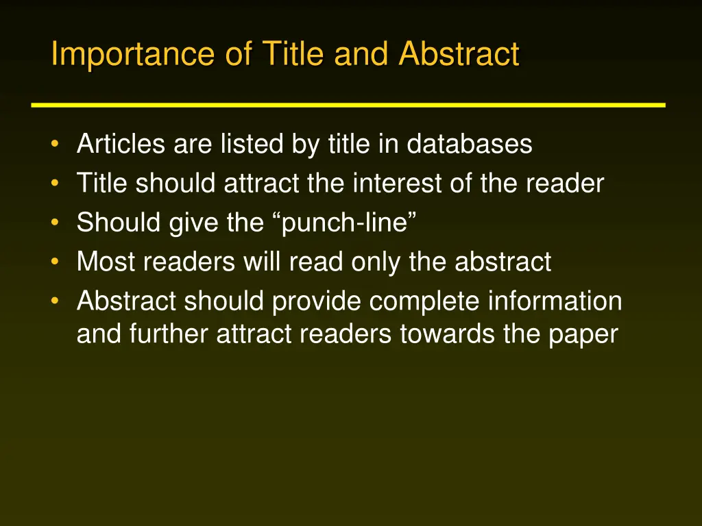 importance of title and abstract