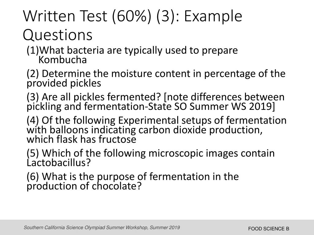 written test 60 3 example questions 1 what