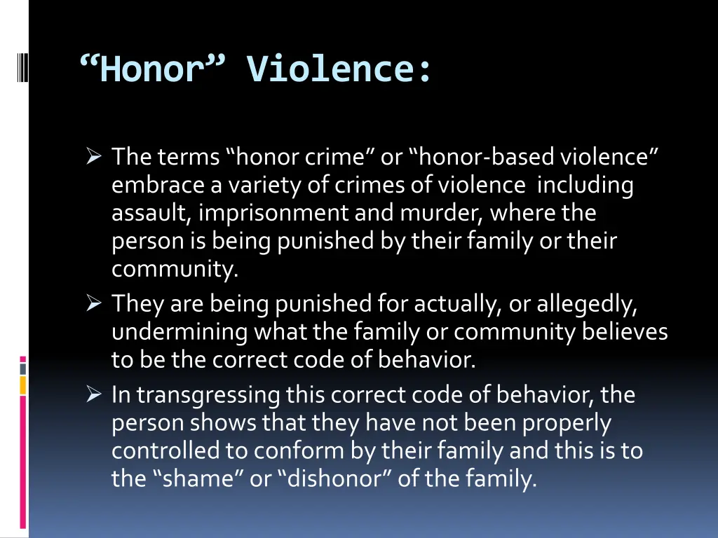 honor violence