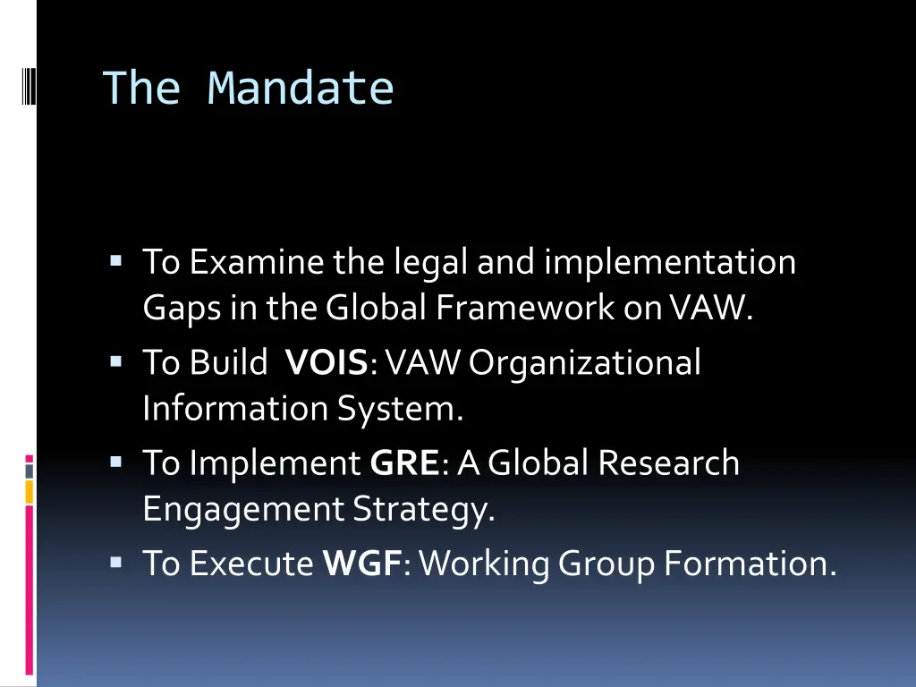 the mandate