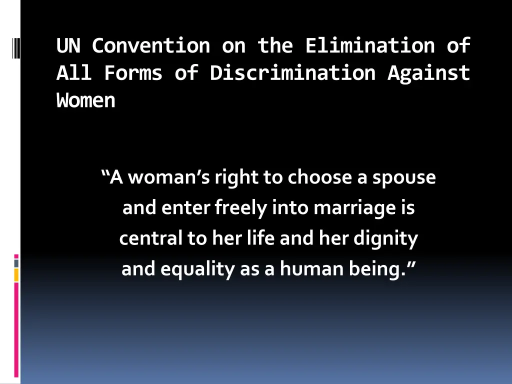 un convention on the elimination of all forms