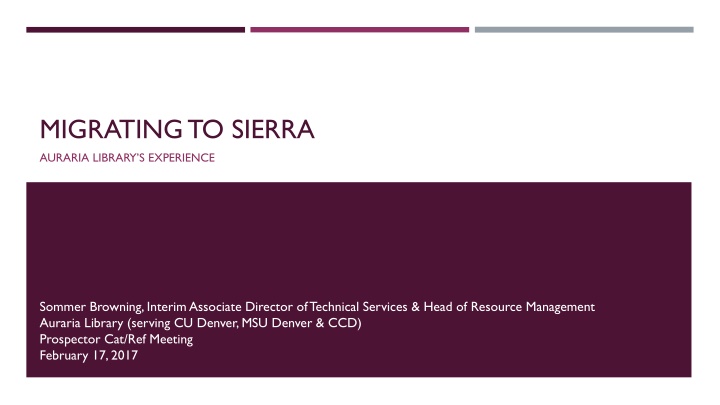 migrating to sierra