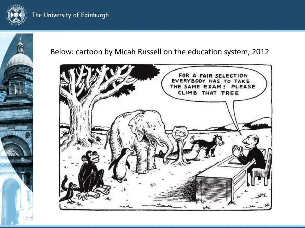 below cartoon by micah russell on the education
