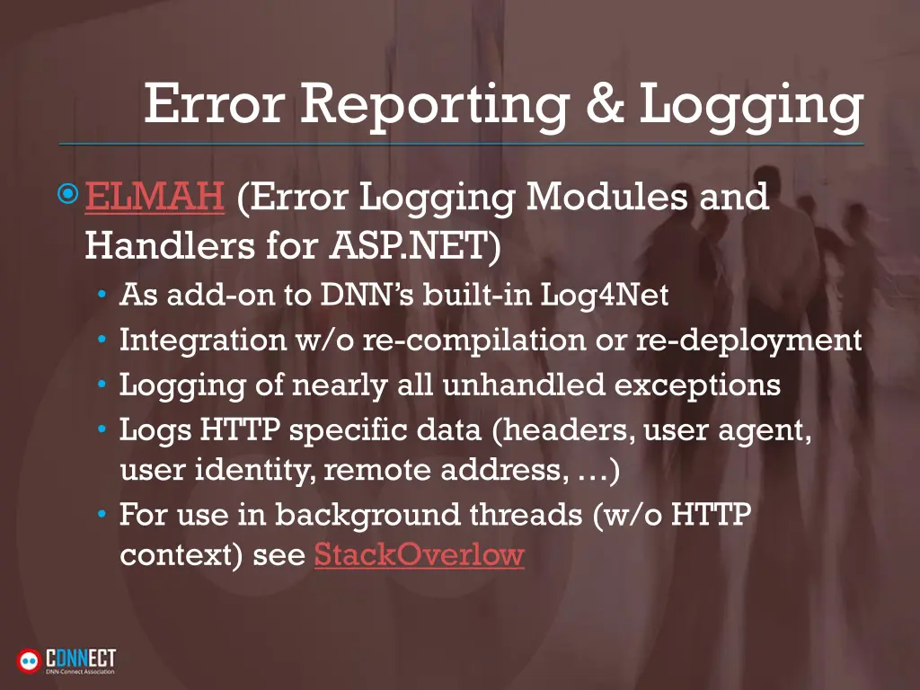 error reporting logging