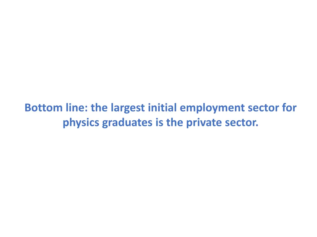 bottom line the largest initial employment sector