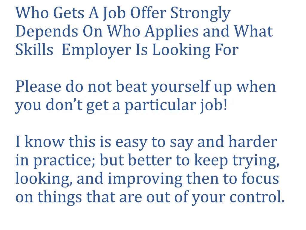 who gets a job offer strongly depends