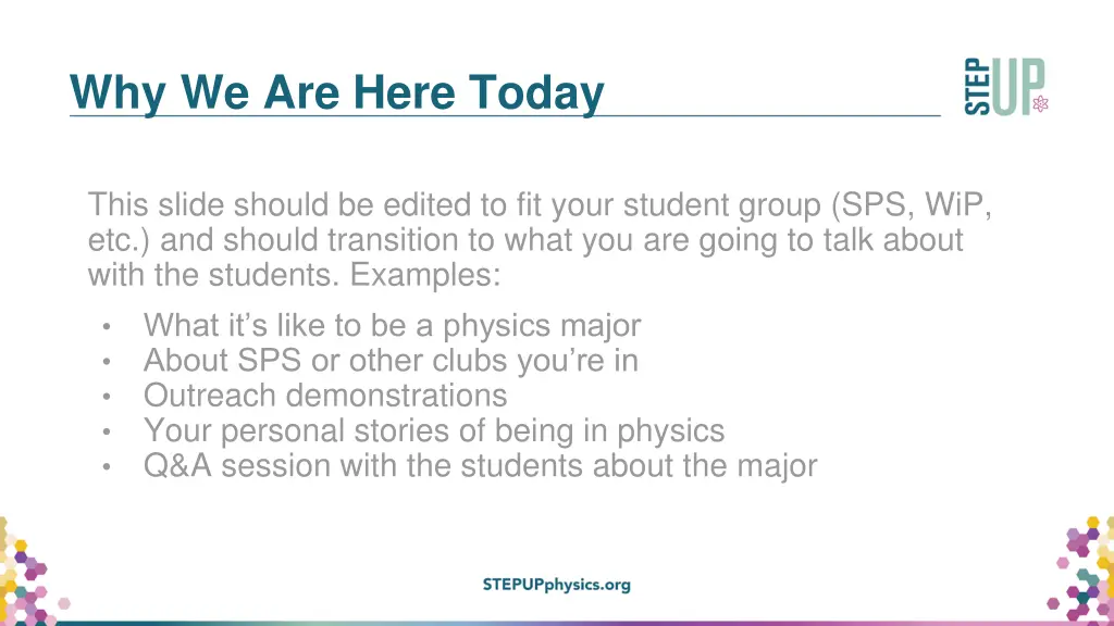 why we are here today