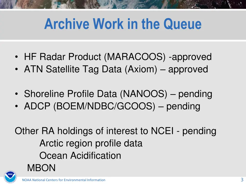 archive work in the queue