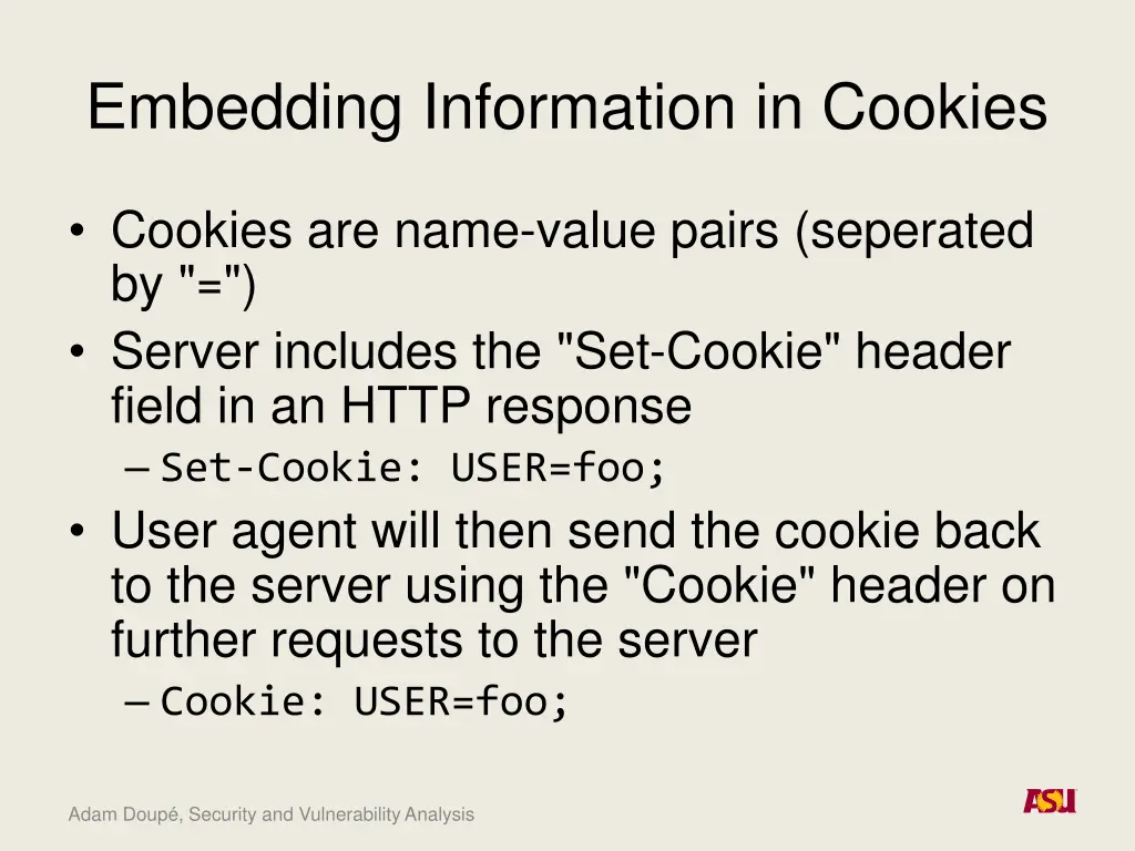embedding information in cookies 1