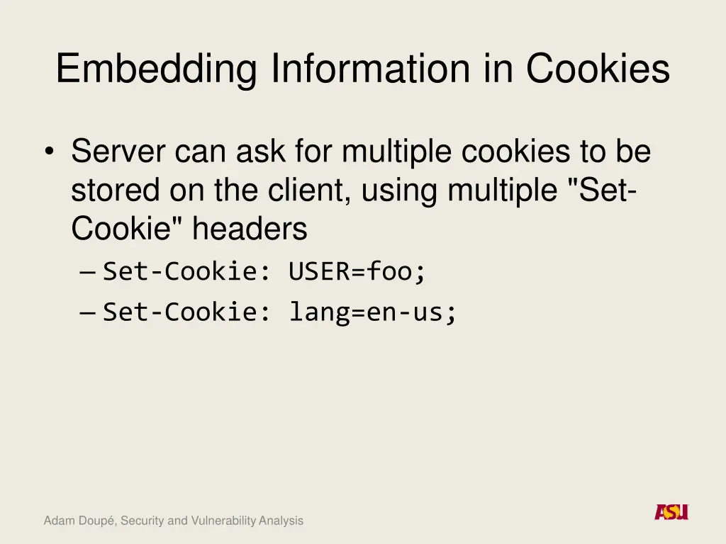 embedding information in cookies 2