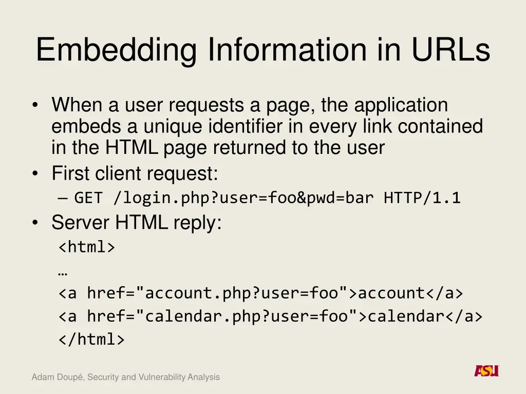 embedding information in urls