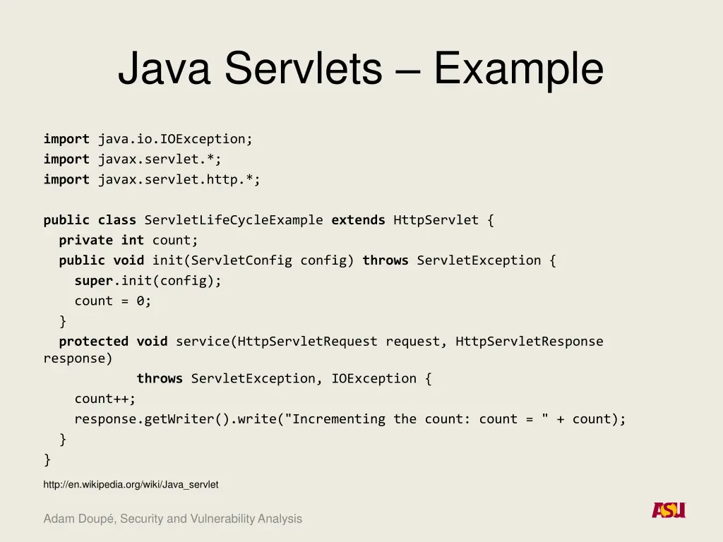 java servlets example 1