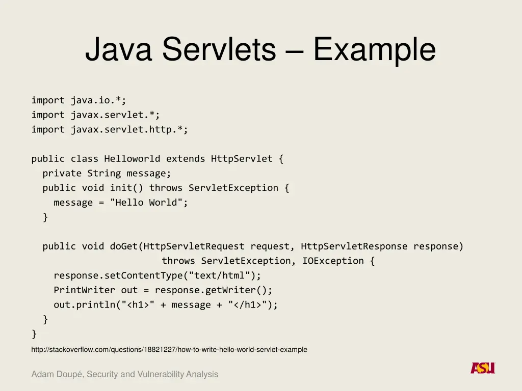 java servlets example