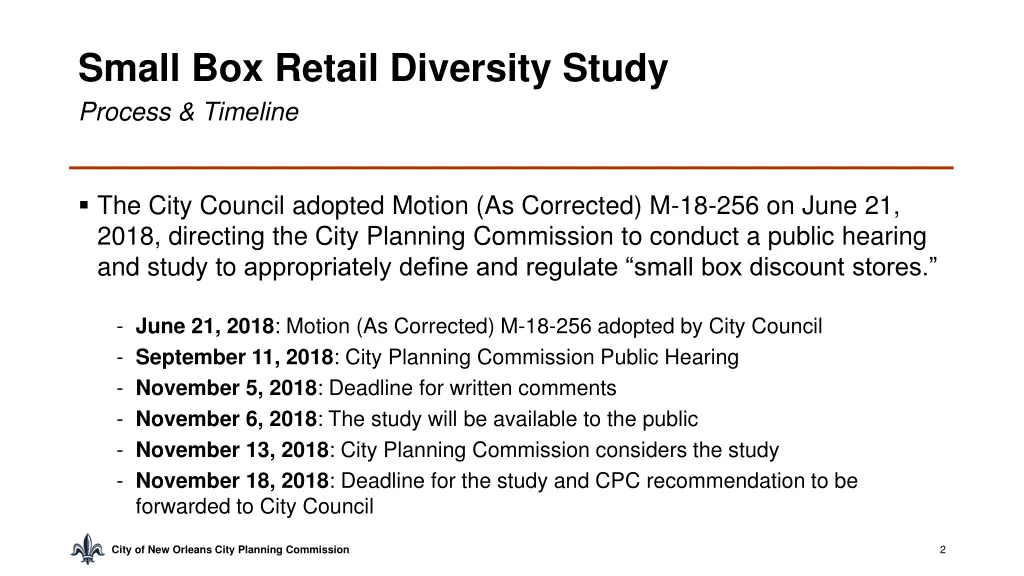 small box retail diversity study process timeline