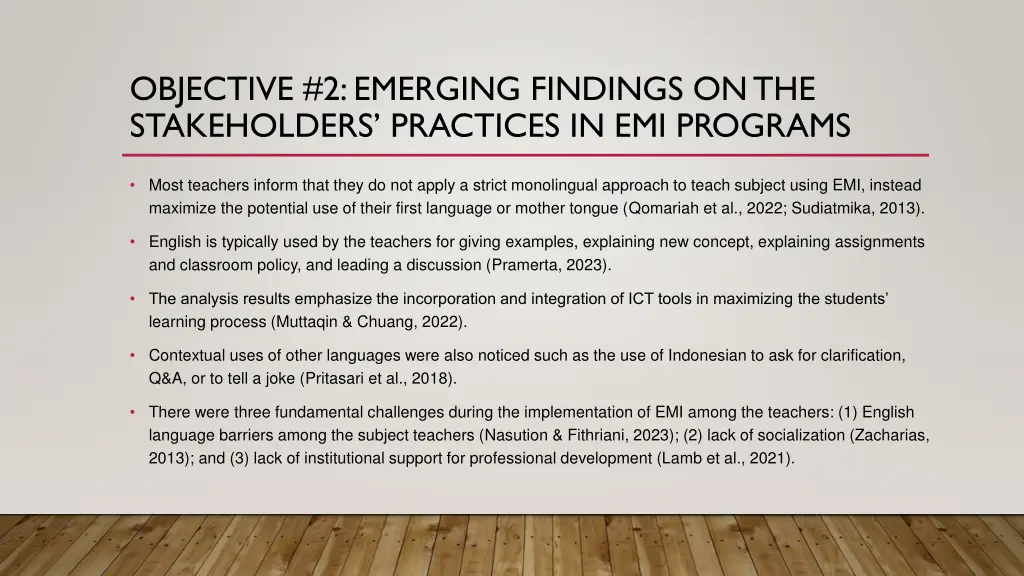 objective 2 emerging findings on the stakeholders 1