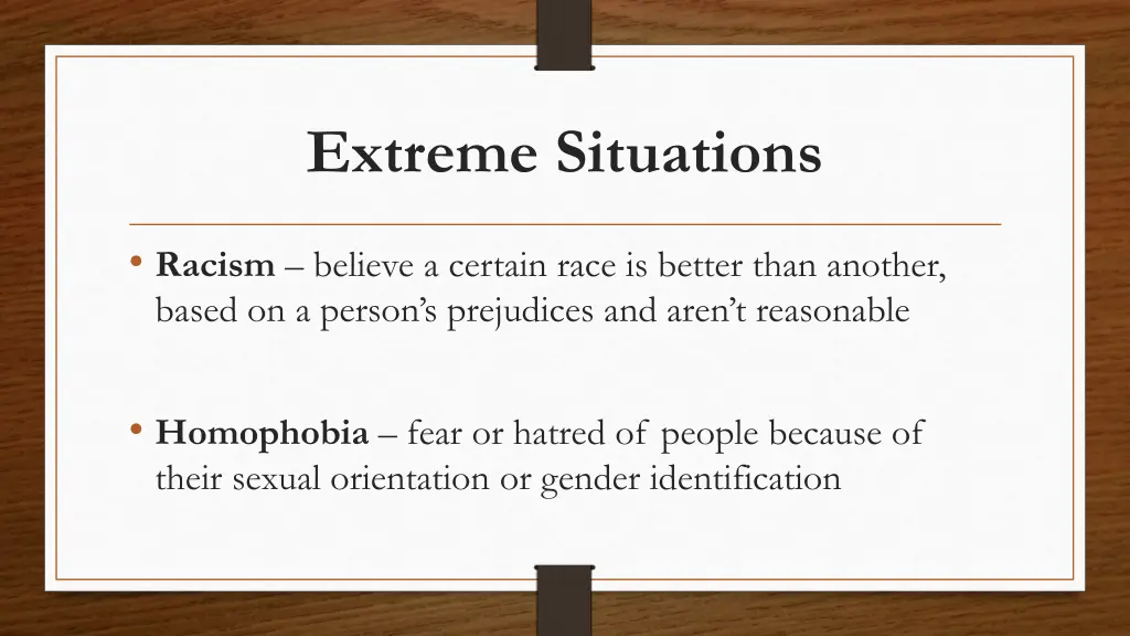 extreme situations