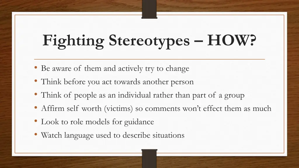 fighting stereotypes how