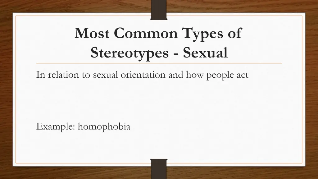 most common types of stereotypes sexual