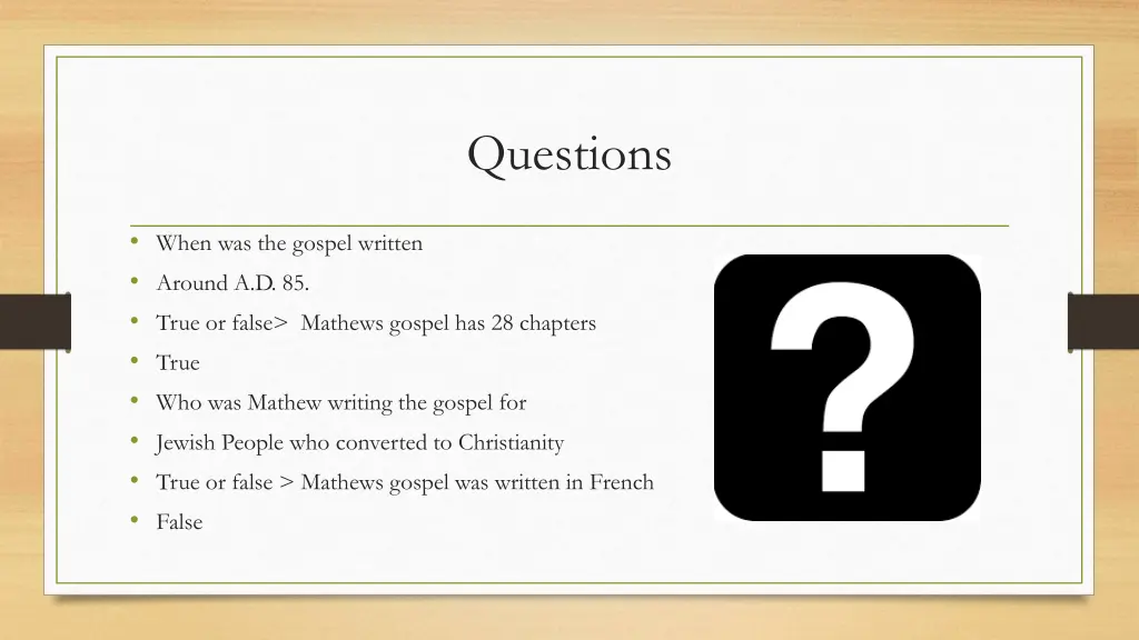 questions