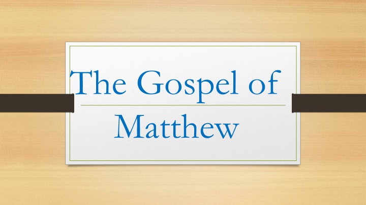the gospel of matthew