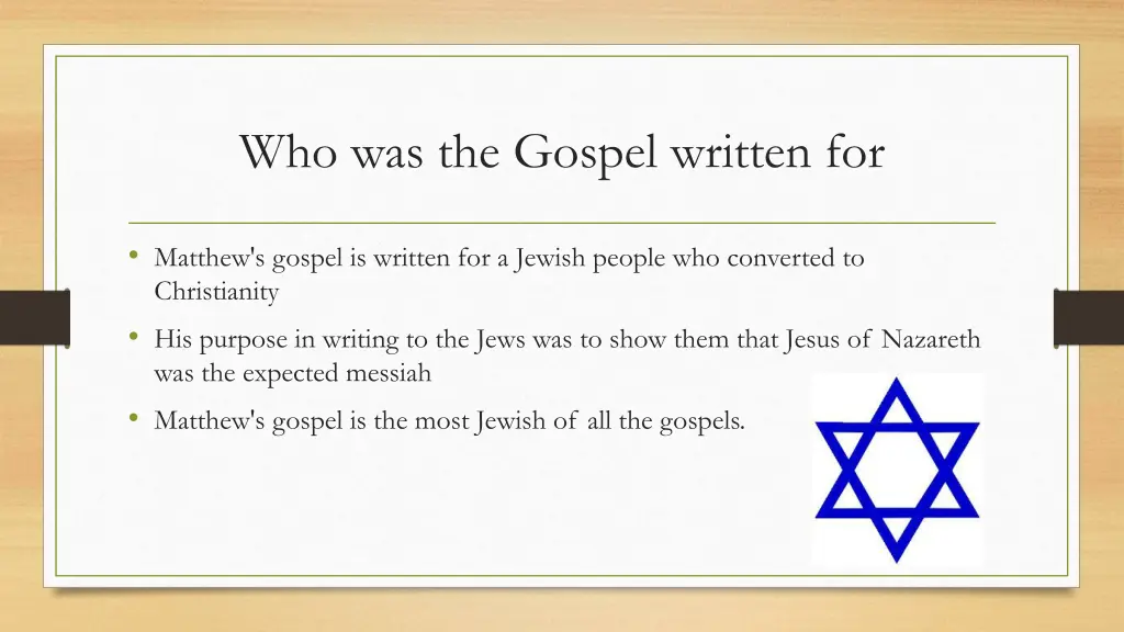 who was the gospel written for