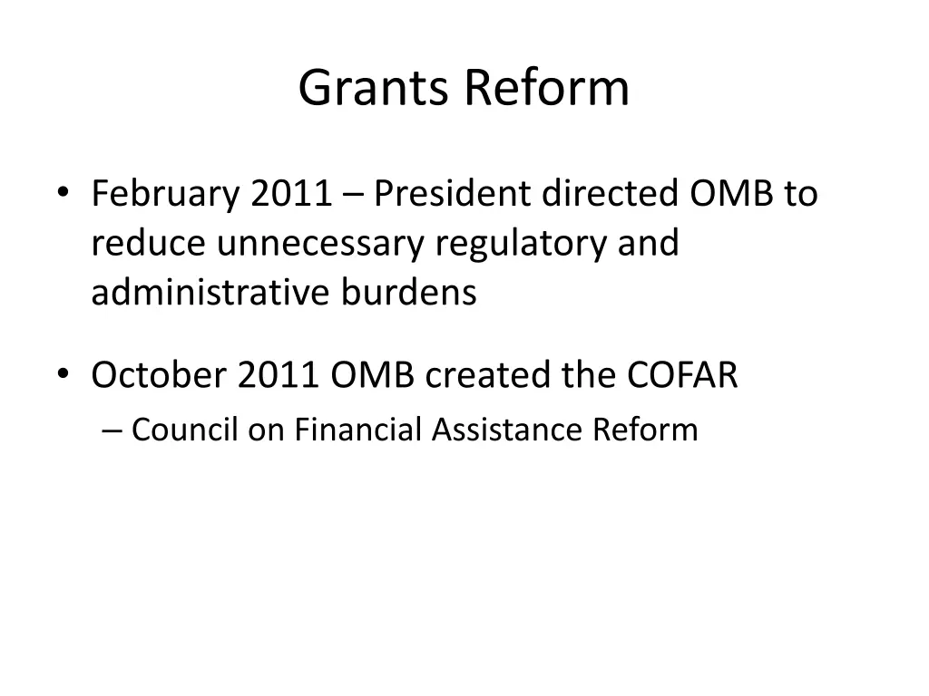 grants reform