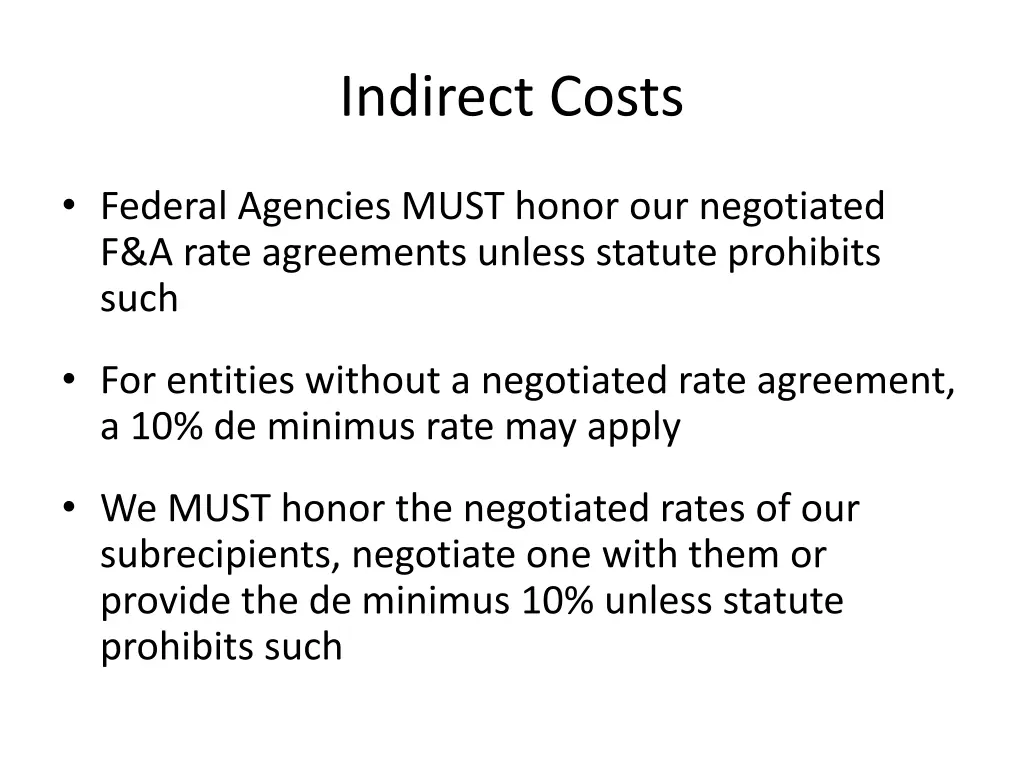 indirect costs