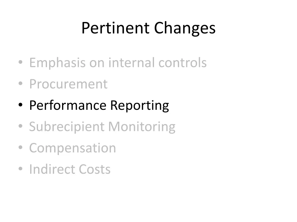 pertinent changes 2