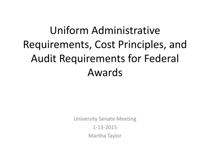 uniform administrative requirements cost