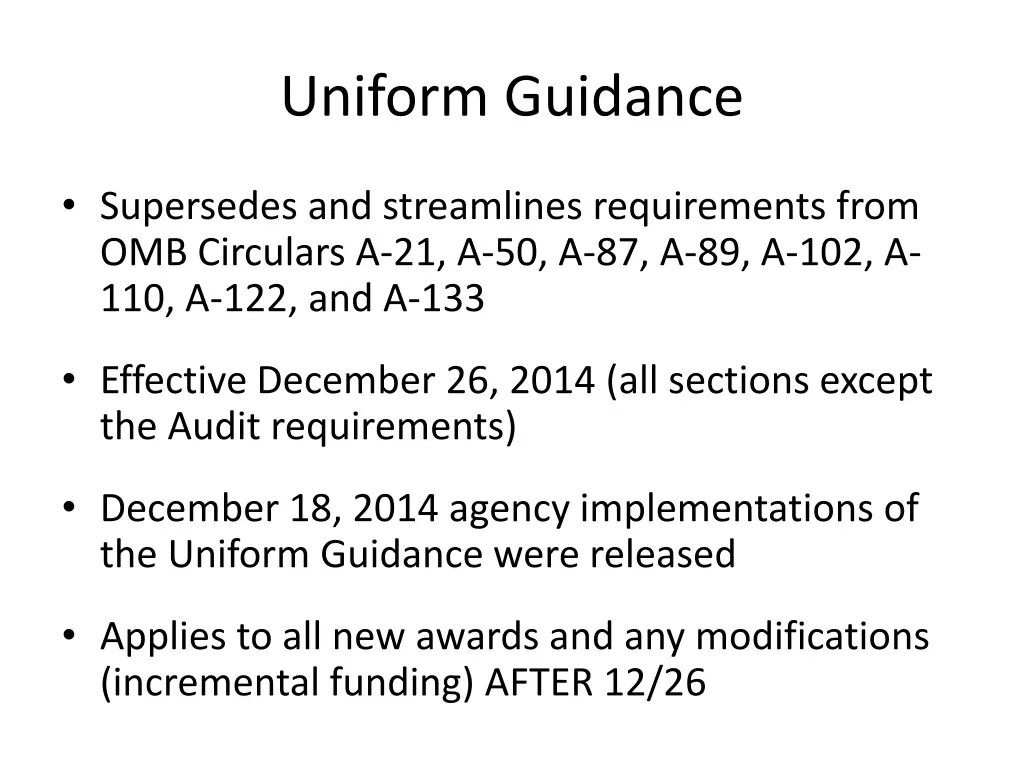 uniform guidance