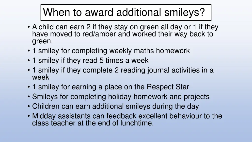 when to award additional smileys