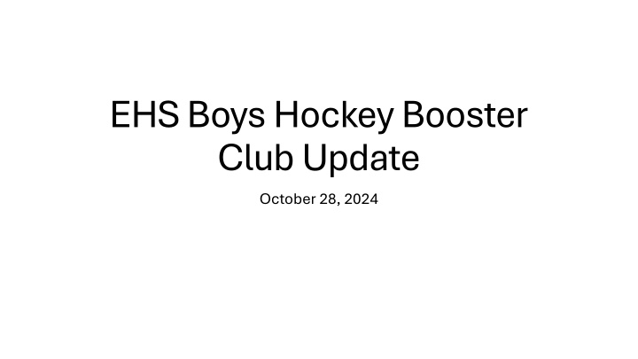 ehs boys hockey booster club update october