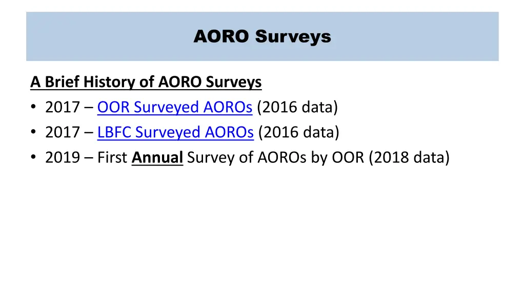 aoro surveys