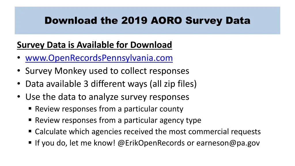 download the 2019 aoro survey data