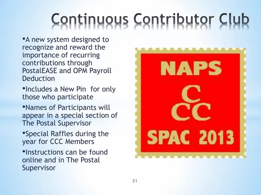 continuous contributor club