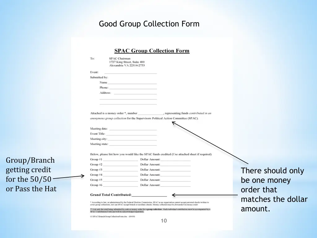 good group collection form