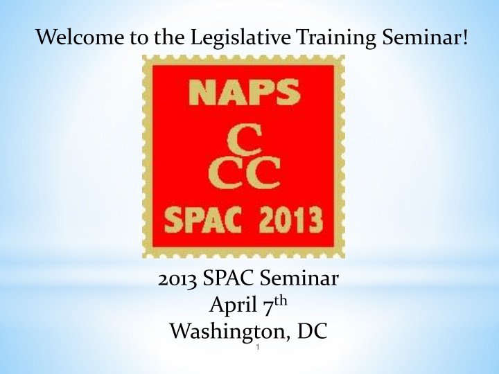 welcome to the legislative training seminar