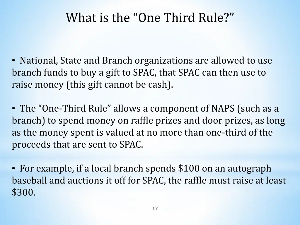 what is the one third rule