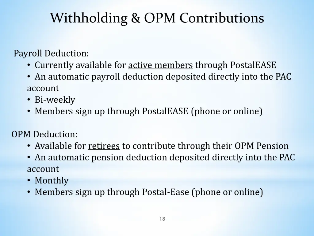 withholding opm contributions