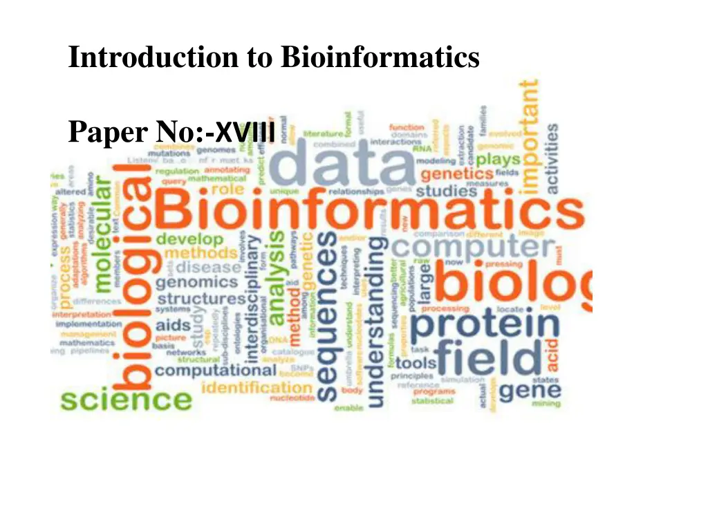 introduction to bioinformatics