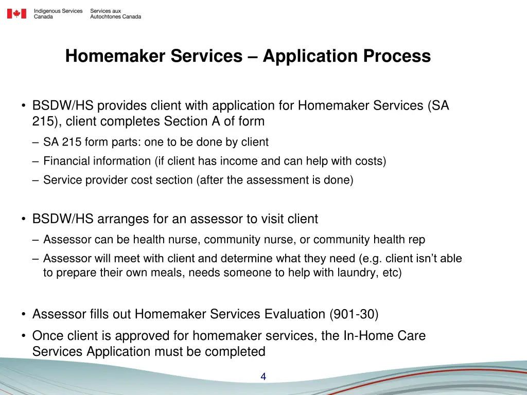 homemaker services application process