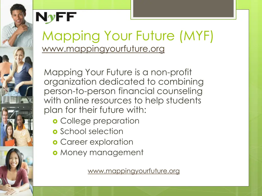 mapping your future myf www mappingyourfuture org