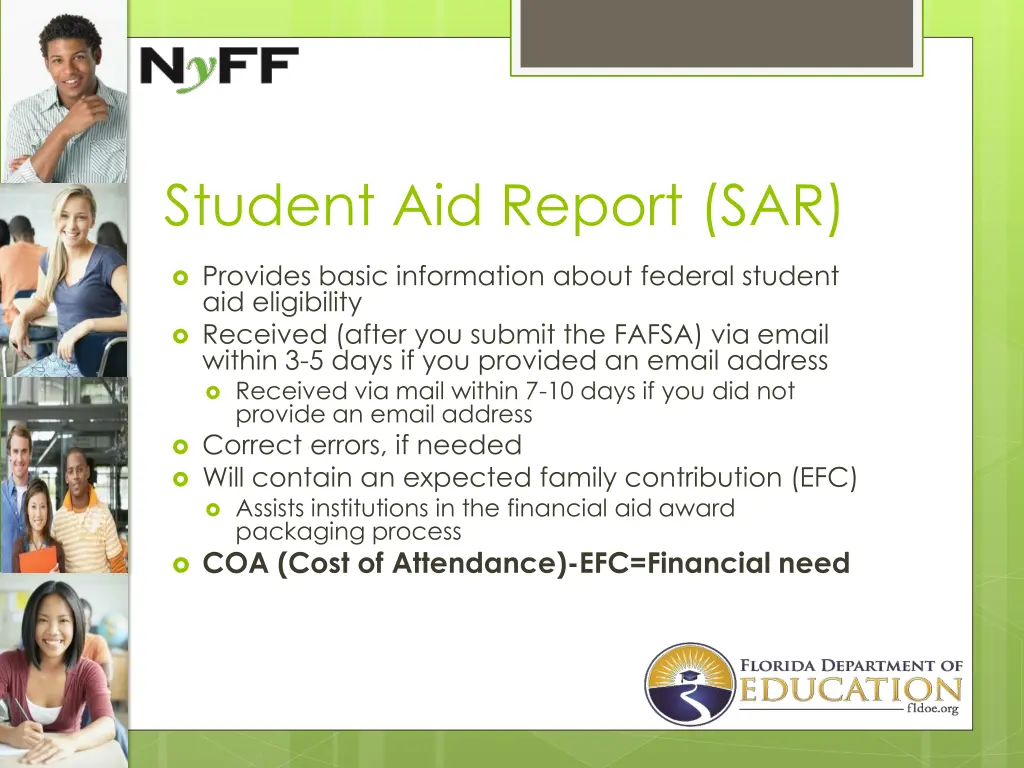 student aid report sar