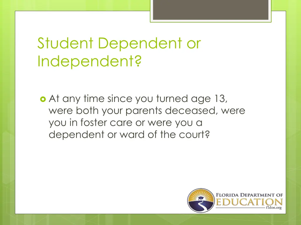 student dependent or independent 1