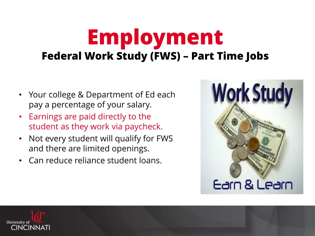 employment federal work study fws part time jobs