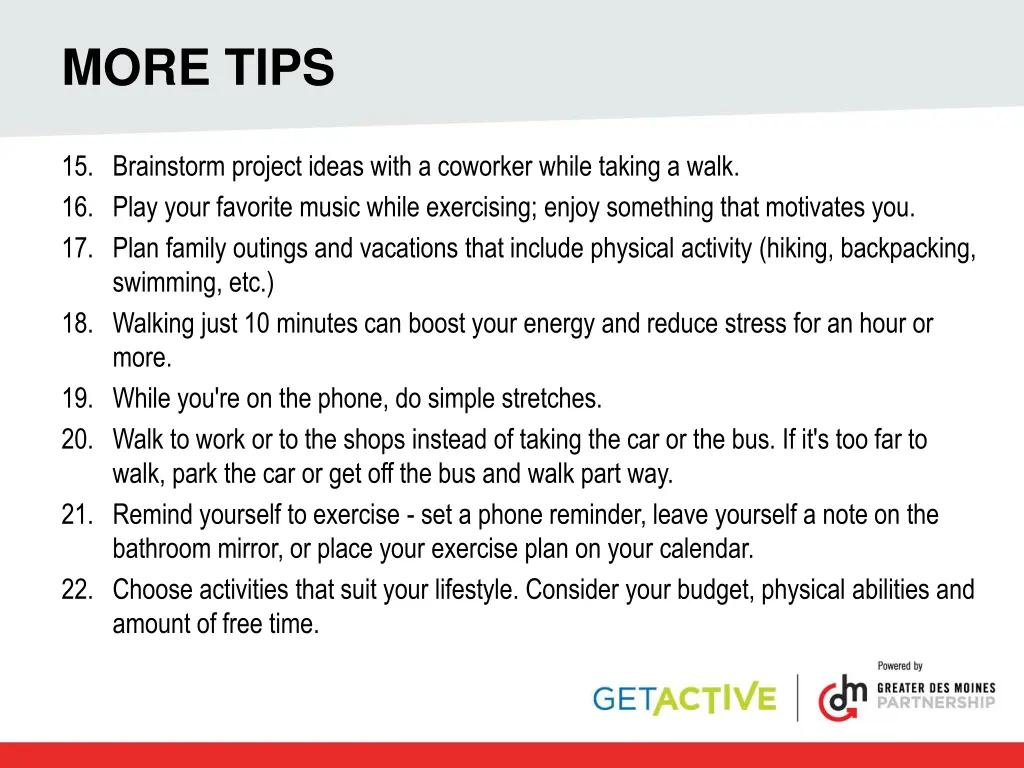 more tips